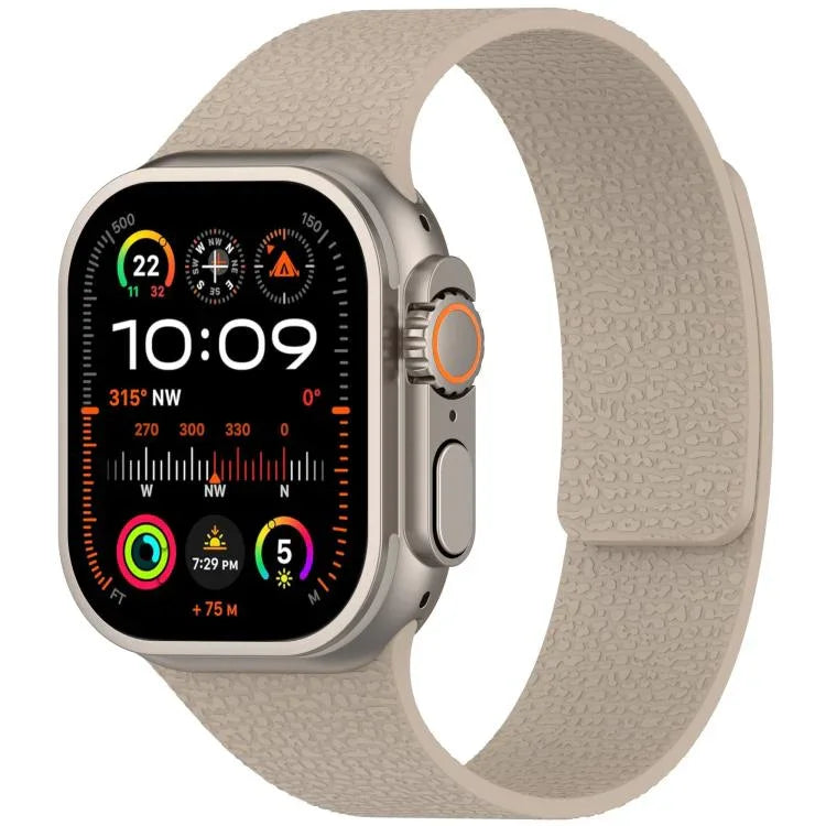 Dây đồng hồ silicone từ tính họa tiết vân quả vải, dành cho Apple Watch 46mm / 49mm / 45mm / 44mm, dành cho Apple Watch 42mm / 41mm / 40mm / 38mm