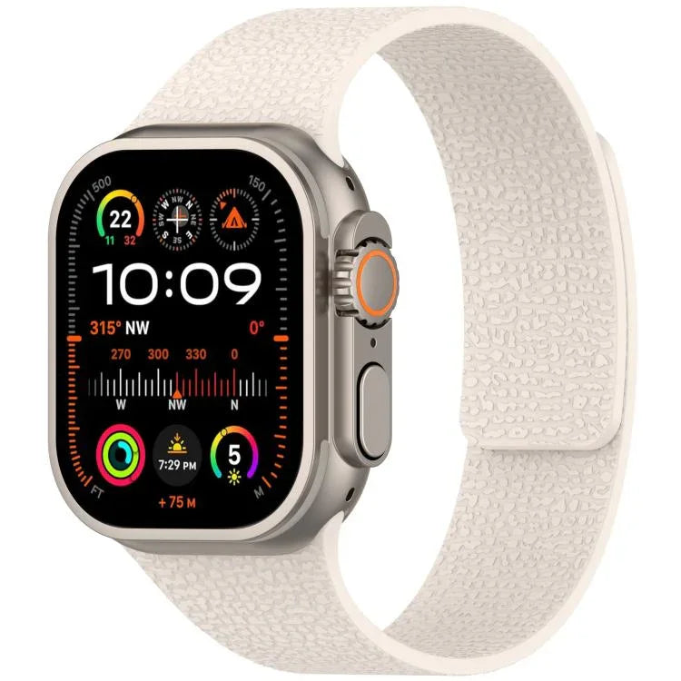 Dây đồng hồ silicone từ tính họa tiết vân quả vải, dành cho Apple Watch 46mm / 49mm / 45mm / 44mm, dành cho Apple Watch 42mm / 41mm / 40mm / 38mm