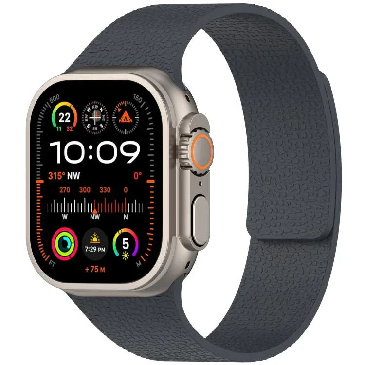 Dây đồng hồ silicone từ tính họa tiết vân quả vải, dành cho Apple Watch 46mm / 49mm / 45mm / 44mm, dành cho Apple Watch 42mm / 41mm / 40mm / 38mm