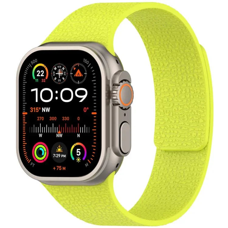 Dây đồng hồ silicone từ tính họa tiết vân quả vải, dành cho Apple Watch 46mm / 49mm / 45mm / 44mm, dành cho Apple Watch 42mm / 41mm / 40mm / 38mm