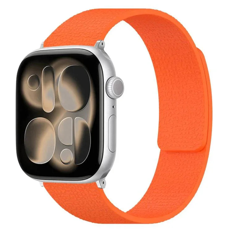 Dây đồng hồ silicone từ tính họa tiết vân quả vải, dành cho Apple Watch 46mm / 49mm / 45mm / 44mm, dành cho Apple Watch 42mm / 41mm / 40mm / 38mm