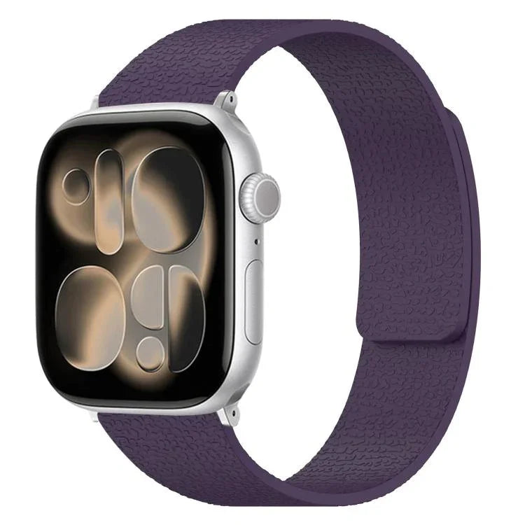 Dây đồng hồ silicone từ tính họa tiết vân quả vải, dành cho Apple Watch 46mm / 49mm / 45mm / 44mm, dành cho Apple Watch 42mm / 41mm / 40mm / 38mm