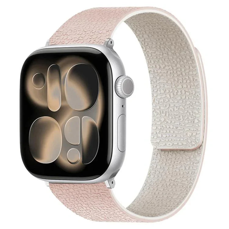 Dây đồng hồ silicone từ tính họa tiết vân quả vải, dành cho Apple Watch 46mm / 49mm / 45mm / 44mm, dành cho Apple Watch 42mm / 41mm / 40mm / 38mm