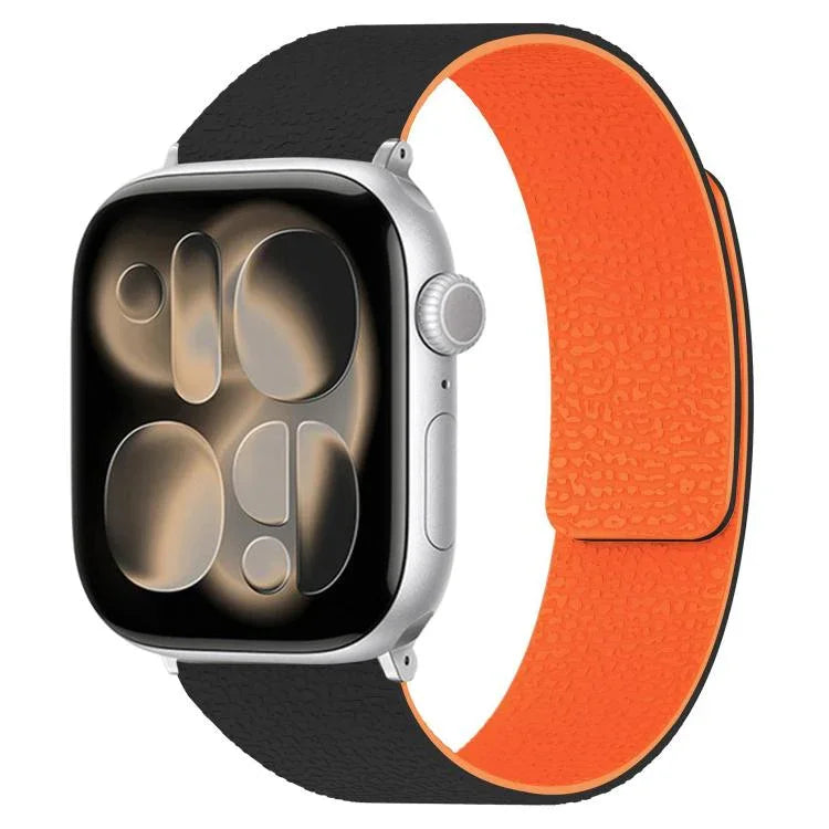 Dây đồng hồ silicone từ tính họa tiết vân quả vải, dành cho Apple Watch 46mm / 49mm / 45mm / 44mm, dành cho Apple Watch 42mm / 41mm / 40mm / 38mm