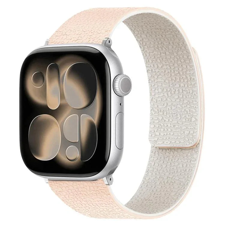 Dây đồng hồ silicone từ tính họa tiết vân quả vải, dành cho Apple Watch 46mm / 49mm / 45mm / 44mm, dành cho Apple Watch 42mm / 41mm / 40mm / 38mm