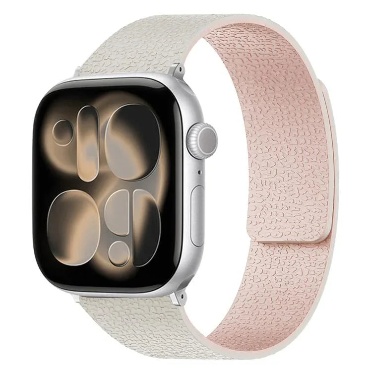 Dây đồng hồ silicone từ tính họa tiết vân quả vải, dành cho Apple Watch 46mm / 49mm / 45mm / 44mm, dành cho Apple Watch 42mm / 41mm / 40mm / 38mm
