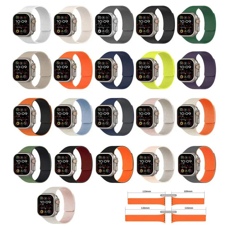 Dây đồng hồ silicone từ tính họa tiết vân quả vải, dành cho Apple Watch 46mm / 49mm / 45mm / 44mm, dành cho Apple Watch 42mm / 41mm / 40mm / 38mm