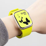 Dây đồng hồ silicone từ tính họa tiết vân quả vải, dành cho Apple Watch 46mm / 49mm / 45mm / 44mm, dành cho Apple Watch 42mm / 41mm / 40mm / 38mm