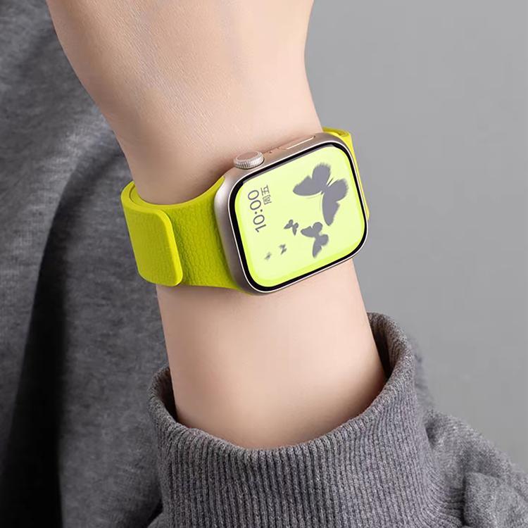 Dây đồng hồ silicone từ tính họa tiết vân quả vải, dành cho Apple Watch 46mm / 49mm / 45mm / 44mm, dành cho Apple Watch 42mm / 41mm / 40mm / 38mm
