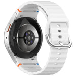 Dây đồng hồ silicone vân sóng khâu khóa bạc, Dành cho Samsung Galaxy Watch 7 40 / 44mm