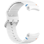 Dây đồng hồ silicone vân sóng khâu khóa bạc, Dành cho Samsung Galaxy Watch 7 40 / 44mm
