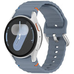 Dây đồng hồ silicone vân sóng khâu khóa bạc, Dành cho Samsung Galaxy Watch 7 40 / 44mm