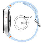 Dây đồng hồ silicone vân sóng khâu khóa bạc, Dành cho Samsung Galaxy Watch 7 40 / 44mm