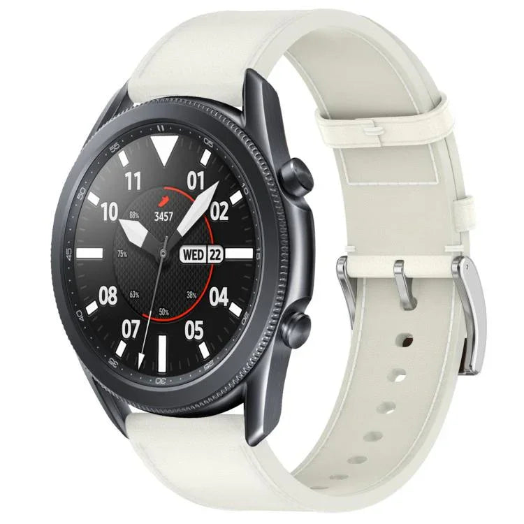 Dây đồng hồ da 22mm nút bấm, Dành cho Samsung Galaxy Watch3 45mm