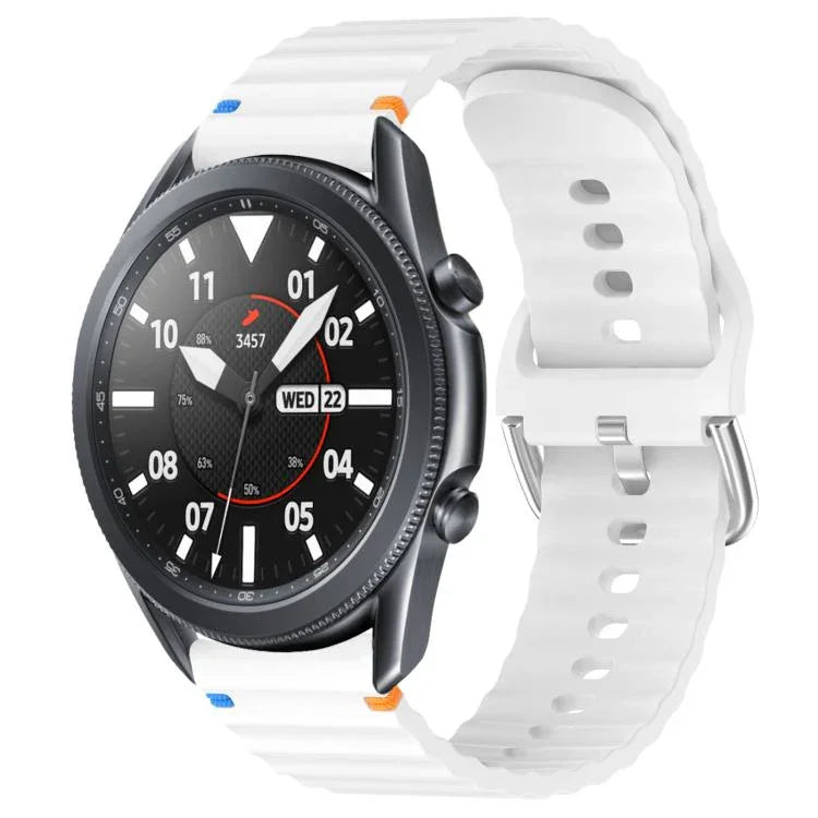 Dây đồng hồ silicone vân sóng khâu 22mm, Dành cho Samsung Galaxy Watch 3 45mm
