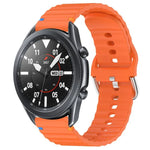 Dây đồng hồ silicone vân sóng khâu 22mm, Dành cho Samsung Galaxy Watch 3 45mm