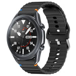 Dây đồng hồ silicone vân sóng khâu 22mm, Dành cho Samsung Galaxy Watch 3 45mm