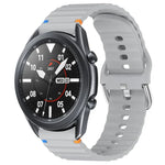 Dây đồng hồ silicone vân sóng khâu 22mm, Dành cho Samsung Galaxy Watch 3 45mm