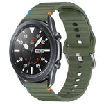 Dây đồng hồ silicone vân sóng khâu 22mm, Dành cho Samsung Galaxy Watch 3 45mm