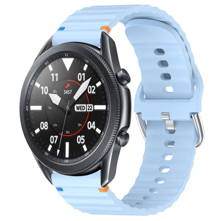 Dây đồng hồ silicone vân sóng khâu 22mm, Dành cho Samsung Galaxy Watch 3 45mm