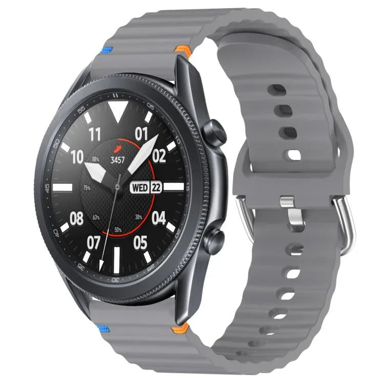 Dây đồng hồ silicone vân sóng khâu 22mm, Dành cho Samsung Galaxy Watch 3 45mm