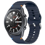 Dây đồng hồ silicone vân sóng khâu 22mm, Dành cho Samsung Galaxy Watch 3 45mm
