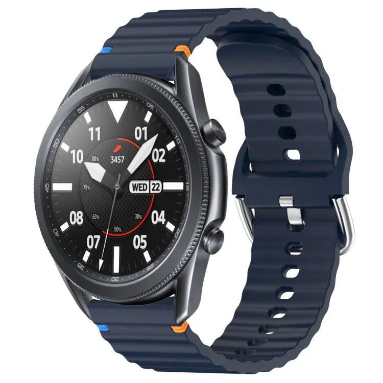 Dây đồng hồ silicone vân sóng khâu 22mm, Dành cho Samsung Galaxy Watch 3 45mm