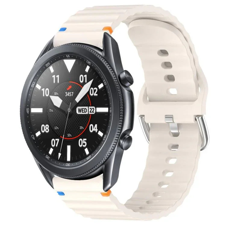 Dây đồng hồ silicone vân sóng khâu 22mm, Dành cho Samsung Galaxy Watch 3 45mm