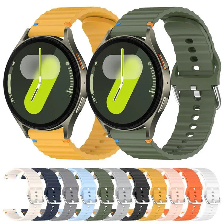 Dây đồng hồ silicone vân sóng khâu 20mm, Dành cho Samsung Galaxy Watch 7 40 / 44mm