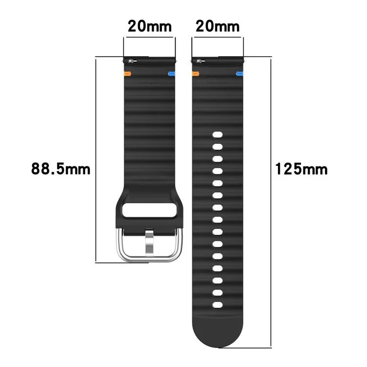 Dây đồng hồ silicone vân sóng khâu 20mm, Dành cho Samsung Galaxy Watch 7 40 / 44mm