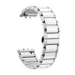 Dây đồng hồ kim loại trắng gốm khóa bướm, Dành cho Samsung Galaxy Fit 3