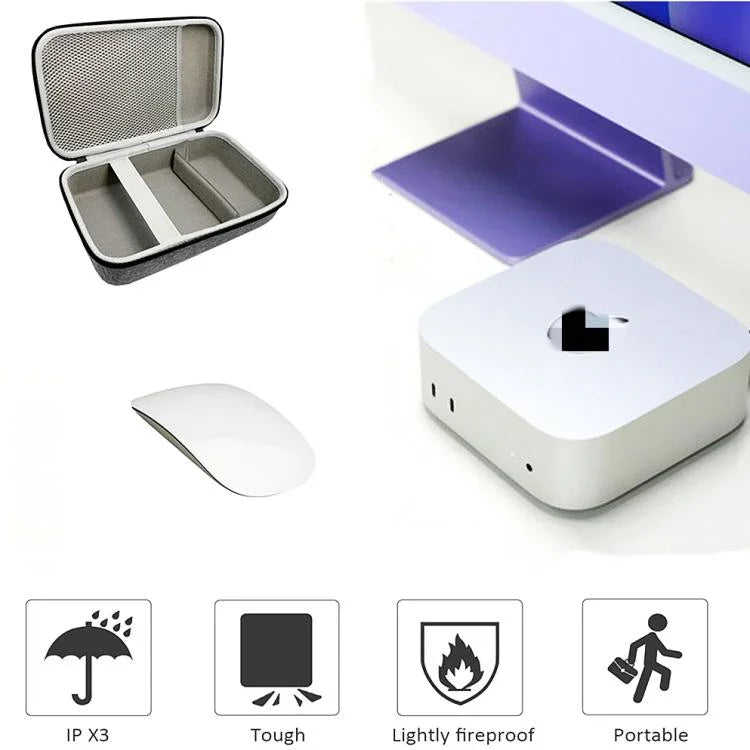Túi đựng lưu trữ chống sốc cứng di động cho Apple Mac Mini M4 2024, túi xách tay