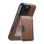 Suteni M3 Card Bag MagSafe Cowhide Texture Leather Phone Case, For iPhone 13 Pro Max, For iPhone 13 Pro, For iPhone 13, For iPhone 12, For iPhone 12 Pro Max, For iPhone 12 Pro