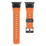 Dây đồng hồ TPU vân dọc kết nối thép không gỉ, dành cho Apple Watch 46mm / 49mm / 45mm / 44mm