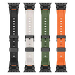 Dây đồng hồ TPU vân dọc kết nối thép không gỉ, dành cho Apple Watch 46mm / 49mm / 45mm / 44mm