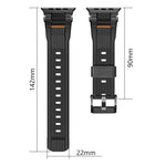 Dây đồng hồ TPU vân dọc kết nối thép không gỉ, dành cho Apple Watch 46mm / 49mm / 45mm / 44mm