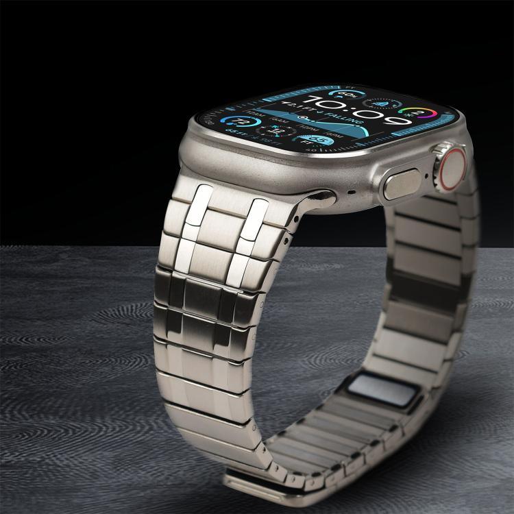 Dây đồng hồ thép không gỉ Milan từ tính một hạt, dành cho Apple Watch 46mm / 49mm / 45mm / 44mm
