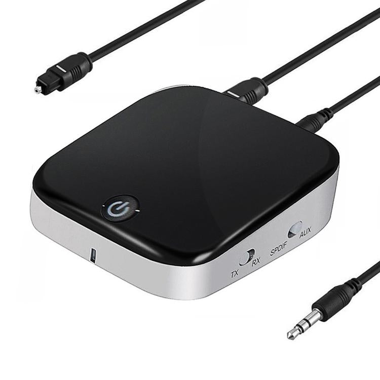 Bộ thu/phát âm thanh Bluetooth 5.0 quang học 2 trong 1, màu đen