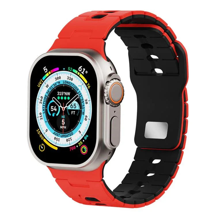 Dây đồng hồ silicone hai tông màu, Dành cho Apple Watch 46mm / 49mm / 45mm / 44mm, Dành cho Apple Watch 42mm / 41mm / 40mm / 38mm