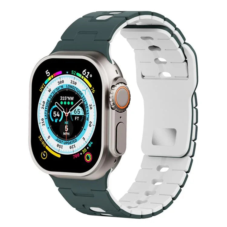 Dây đồng hồ silicone hai tông màu, Dành cho Apple Watch 46mm / 49mm / 45mm / 44mm, Dành cho Apple Watch 42mm / 41mm / 40mm / 38mm