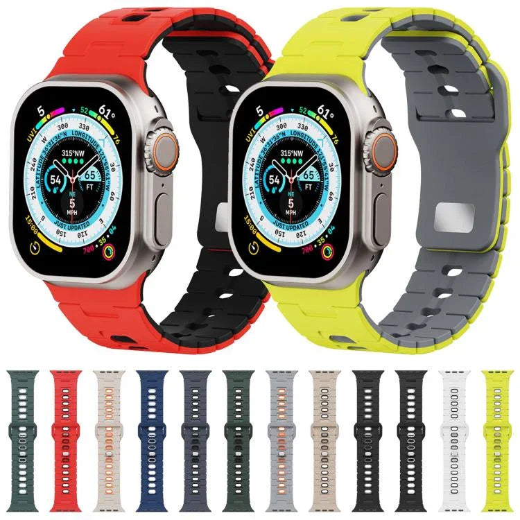 Dây đồng hồ silicone hai tông màu, Dành cho Apple Watch 46mm / 49mm / 45mm / 44mm, Dành cho Apple Watch 42mm / 41mm / 40mm / 38mm