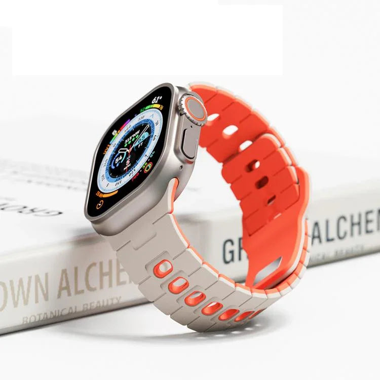 Dây đồng hồ silicone hai tông màu, Dành cho Apple Watch 46mm / 49mm / 45mm / 44mm, Dành cho Apple Watch 42mm / 41mm / 40mm / 38mm