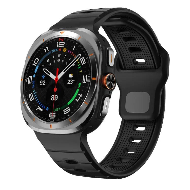 Dây đồng hồ silicone khóa ngược sọc ngang, Dành cho Samsung Galaxy Watch Ultra 47mm / Ultra 2025