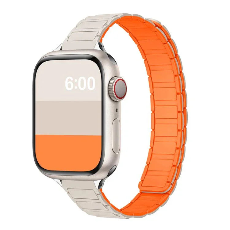 Dây đồng hồ silicone từ tính mảnh hình chữ I ba hạt, Dành cho Apple Watch 46mm / 49mm / 45mm / 44mm, Dành cho Apple Watch 42mm / 41mm / 40mm / 38mm