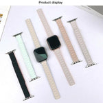 Dây đồng hồ silicone từ tính mảnh hình chữ I ba hạt, Dành cho Apple Watch 46mm / 49mm / 45mm / 44mm, Dành cho Apple Watch 42mm / 41mm / 40mm / 38mm