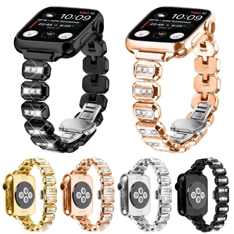 Dây đồng hồ khóa bướm kim cương vuông nhỏ, Dành cho Apple Watch 46mm / 49mm / 45mm / 44mm, Dành cho Apple Watch 42mm / 41mm / 40mm / 38mm