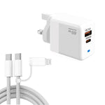 Sạc PD41 GaN PD 45W + USB với cáp dữ liệu USB-C to USB-C / 8 Pin cho iPhone, phích cắm UK, phích cắm UK