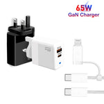 Sạc PD41 GaN PD 45W + USB với cáp dữ liệu USB-C to USB-C / 8 Pin cho iPhone, phích cắm UK, phích cắm UK