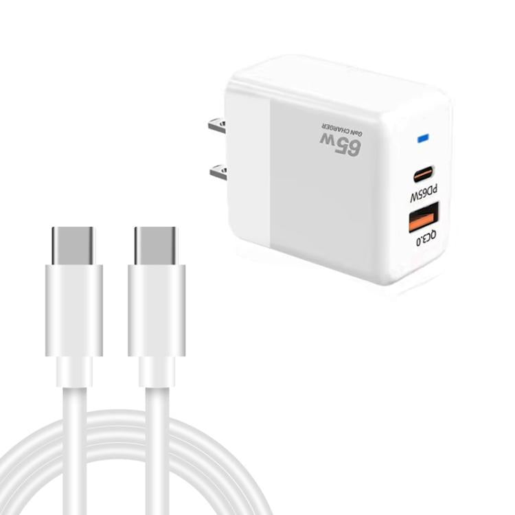 Sạc PD41 GaN PD 45W + USB với cáp dữ liệu Type-C to Type-C, phích cắm US, phích cắm UK