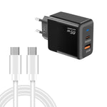 Sạc PD41 GaN PD 45W + USB với cáp dữ liệu Type-C to Type-C, phích cắm EU, phích cắm EU